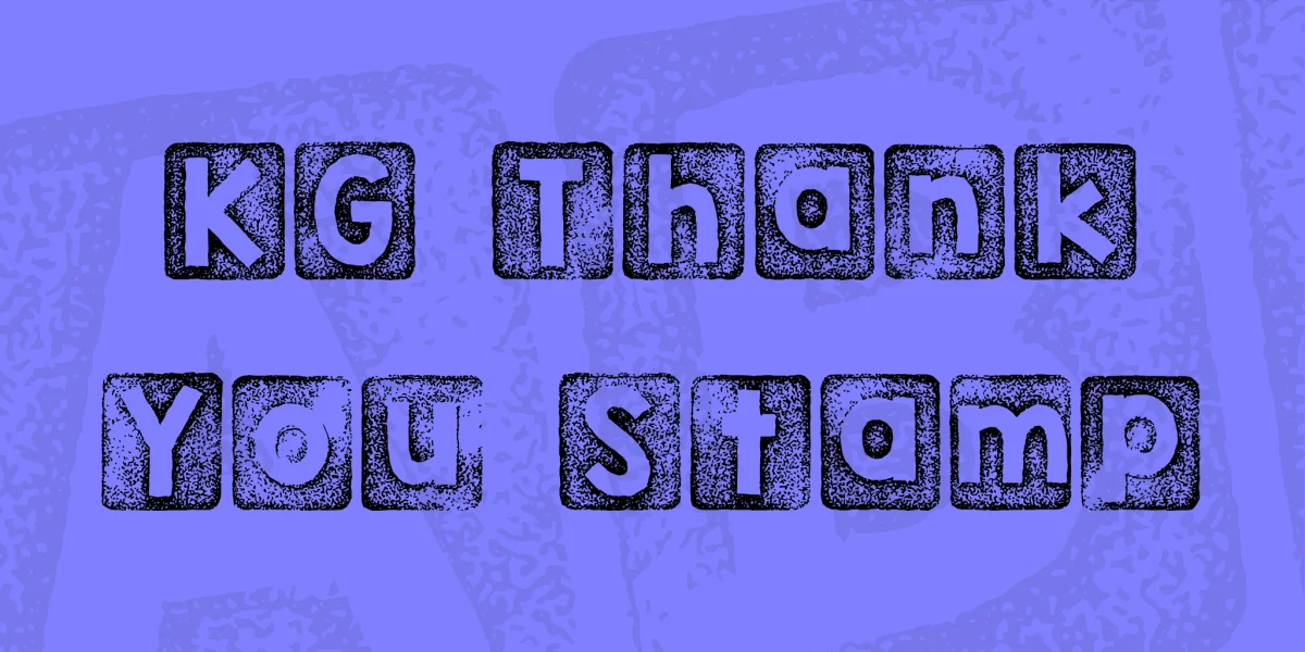 KG Thank You Stamp Font