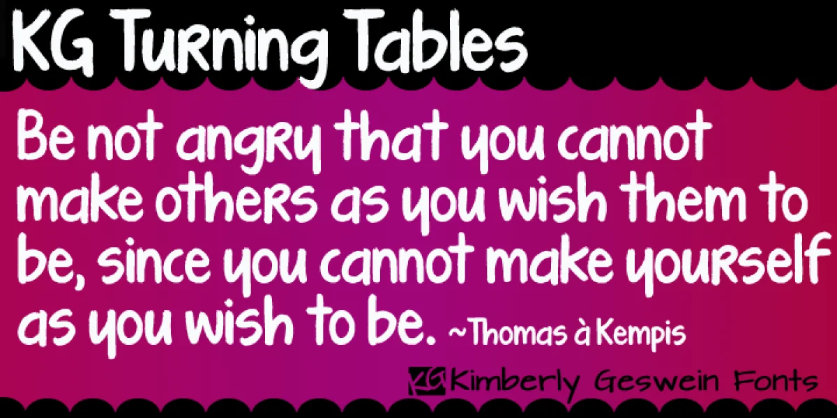 KG Turning Tables Font