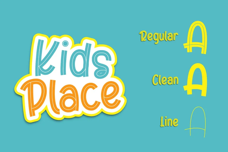 Kids Place Font preview 2