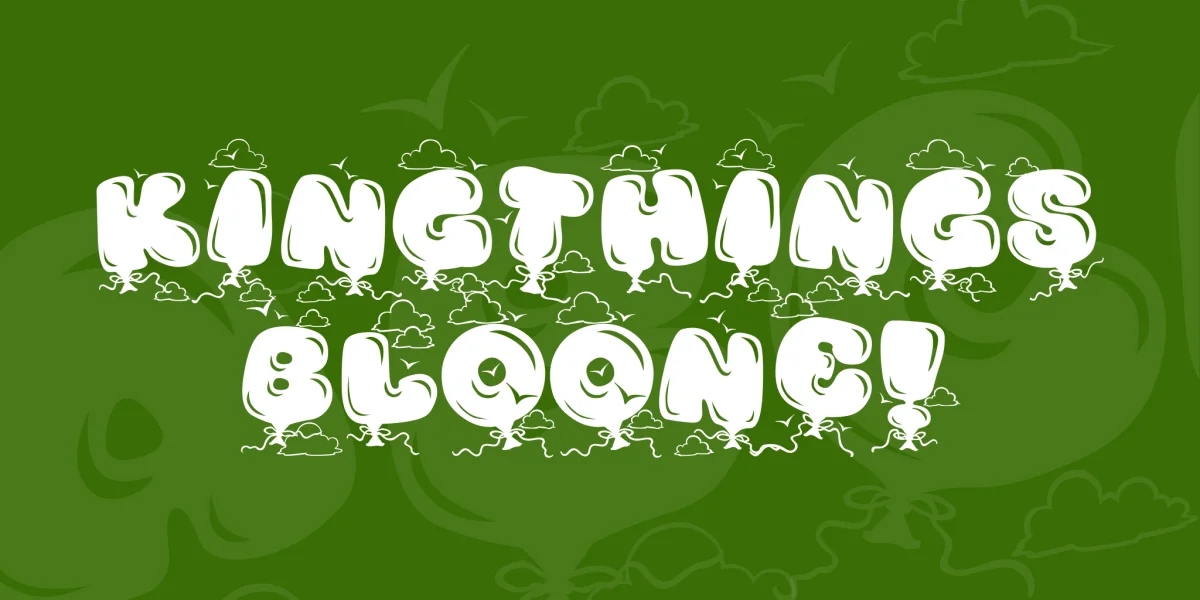 Kingthings Bloone! Font preview 2