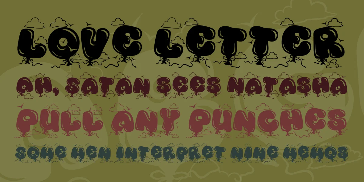 Kingthings Bloone! Font preview 3