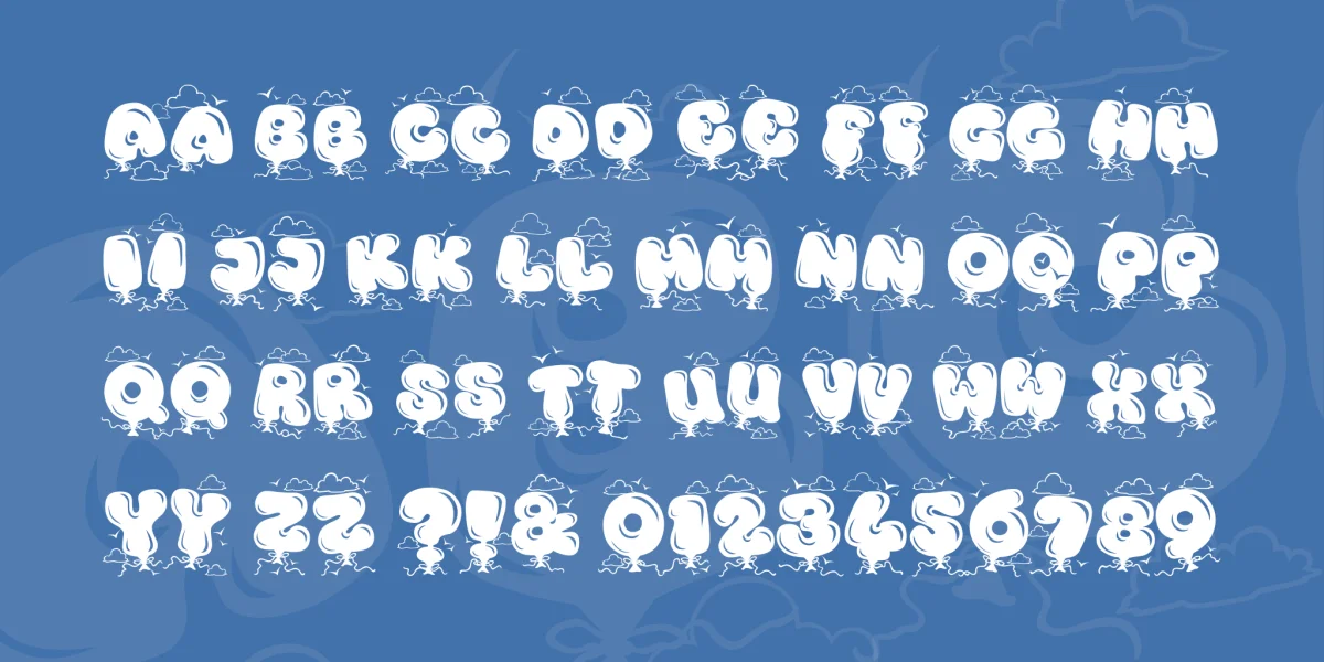 Kingthings Bloone! Font preview 4