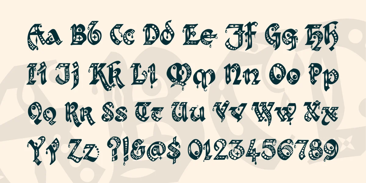 Kingthings Gothique Font preview 3