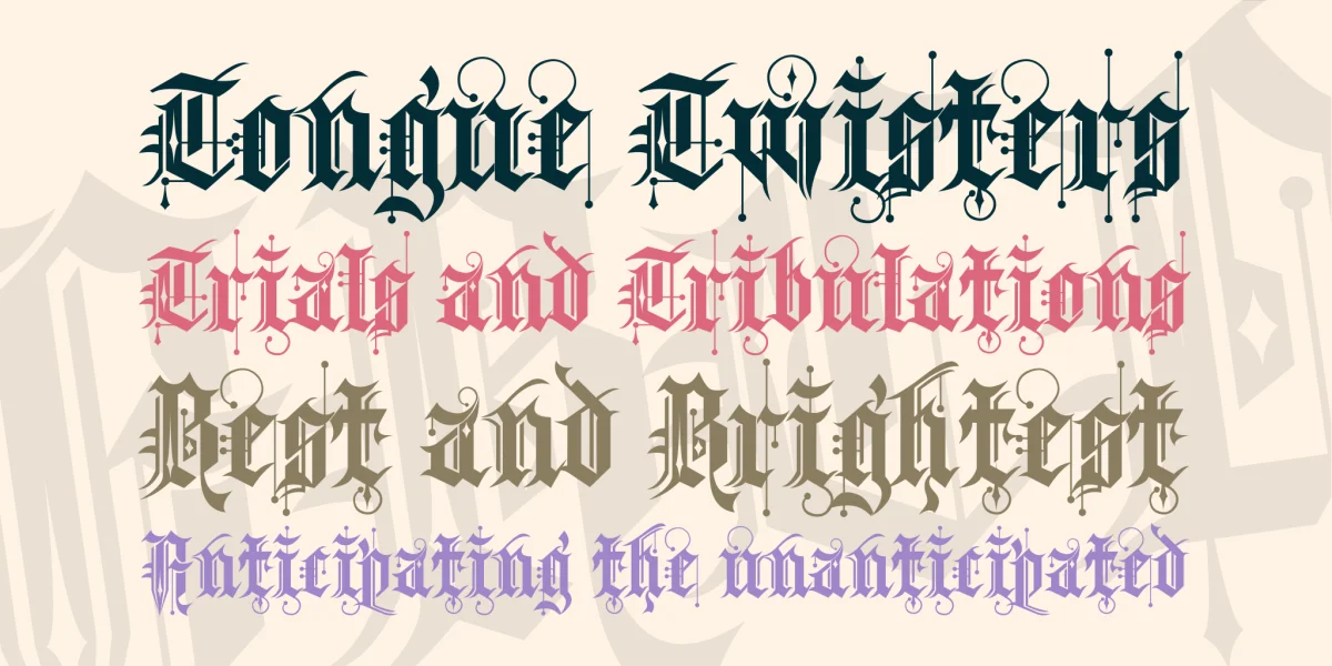 Kingthings Spike Font preview 2