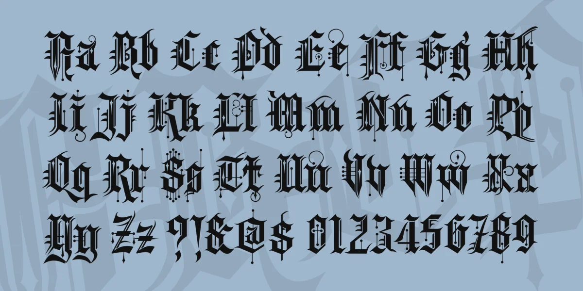 Kingthings Spike Font preview 3