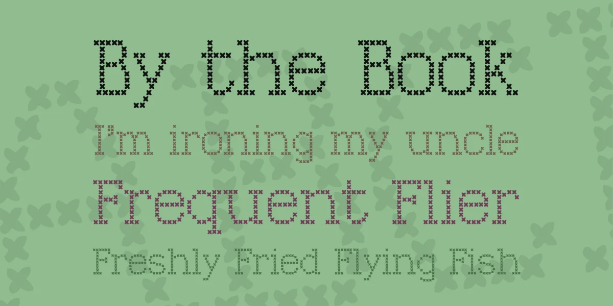 Kingthings Xstitch Font preview 2
