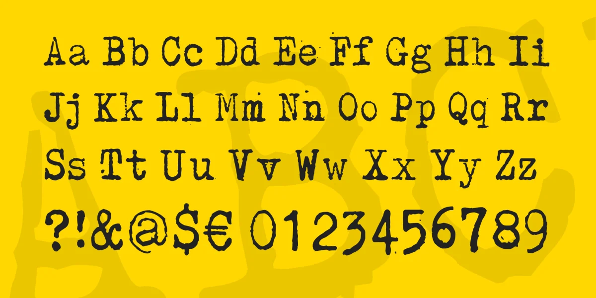 Kirjainkone Font preview 6