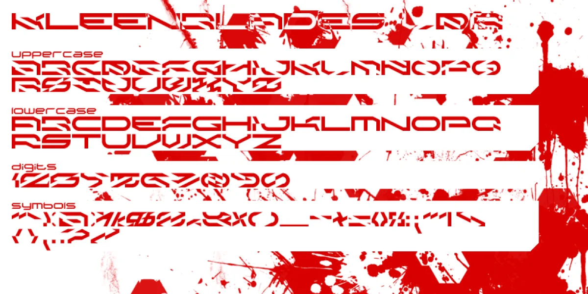 KleenBlades LDR Font preview 2