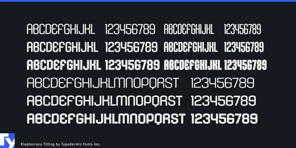 Kleptocracy Titling Font Family preview 5