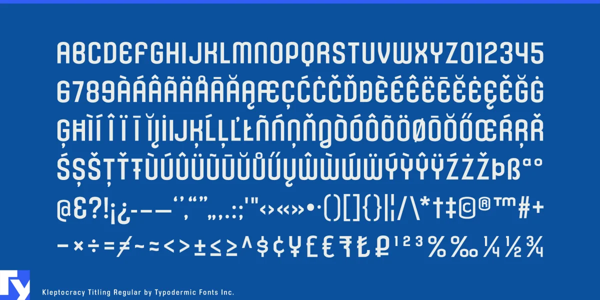 Kleptocracy Titling Font Family preview 7