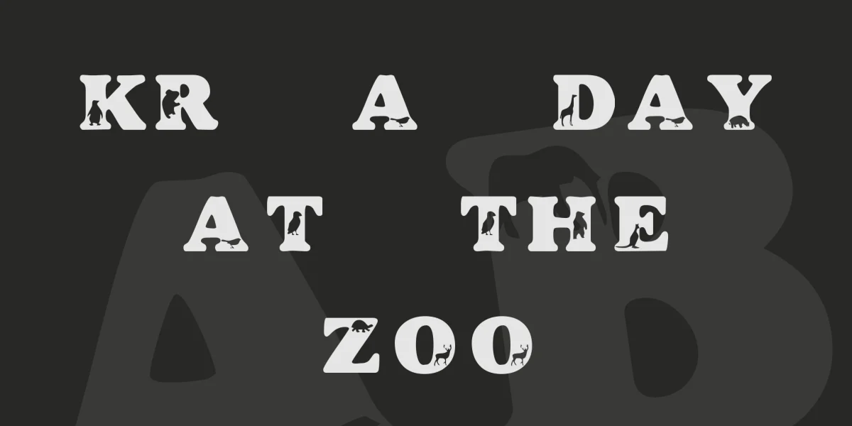 KR A Day At The Zoo Font