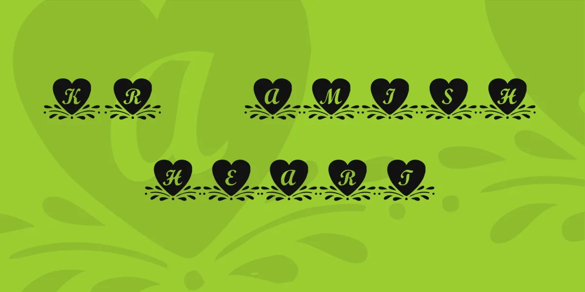 KR Amish Heart Font