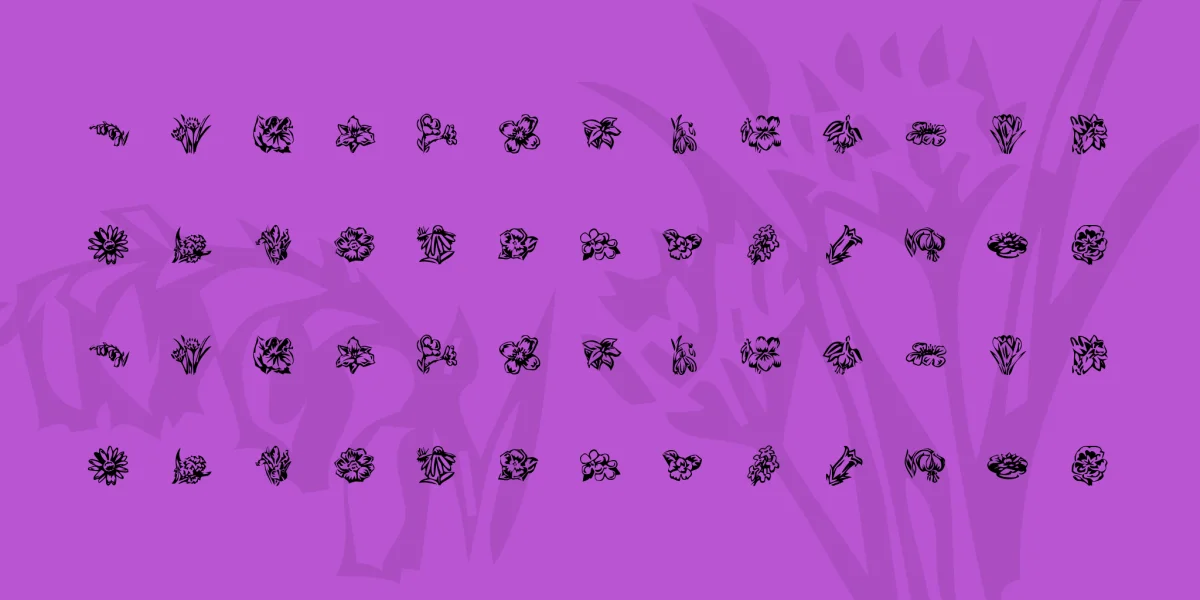 KR Beautiful Flowers 2 Font