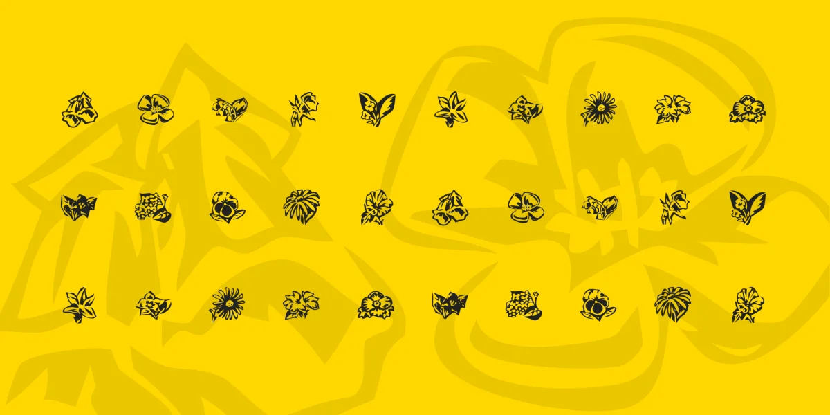 KR Beautiful Flowers 3 Font