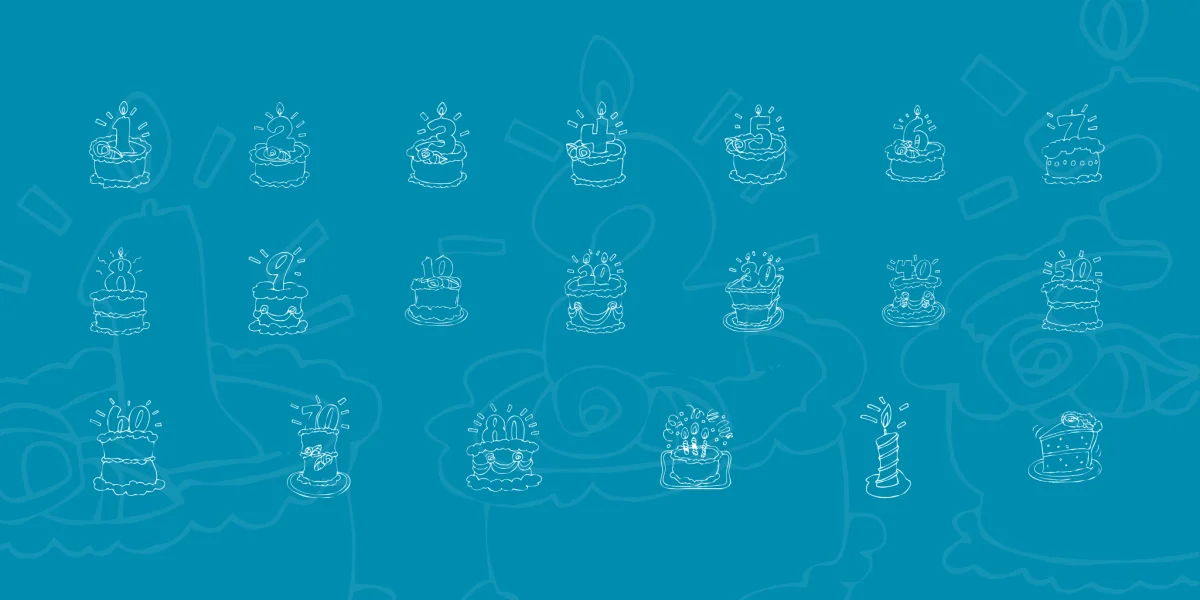 KR Birthday Cake! Dings Font
