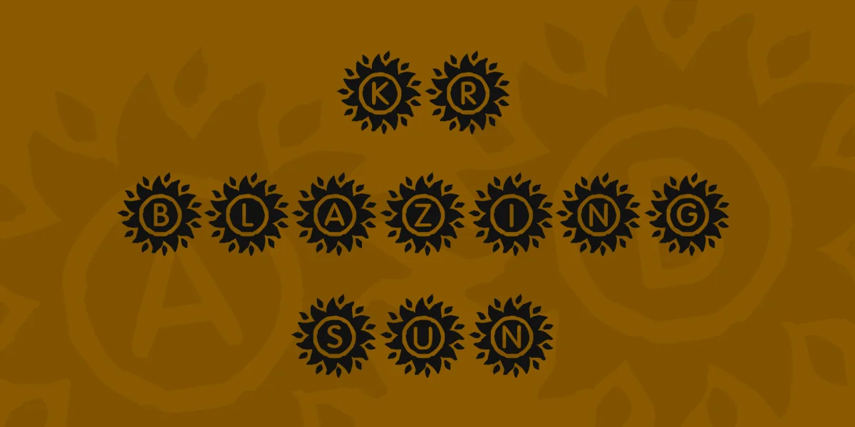 KR Blazing Sun Font