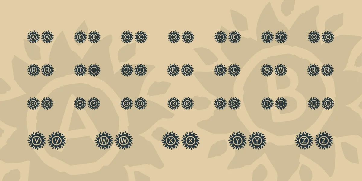 KR Blazing Sun Font preview 2