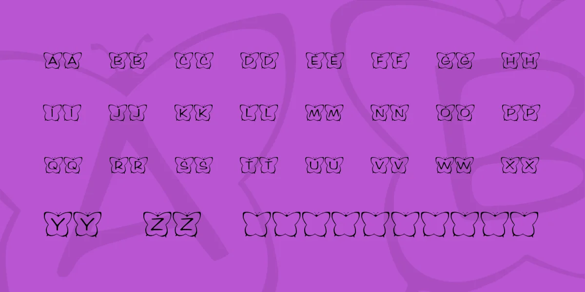 KR Butterfly Two Font preview 2