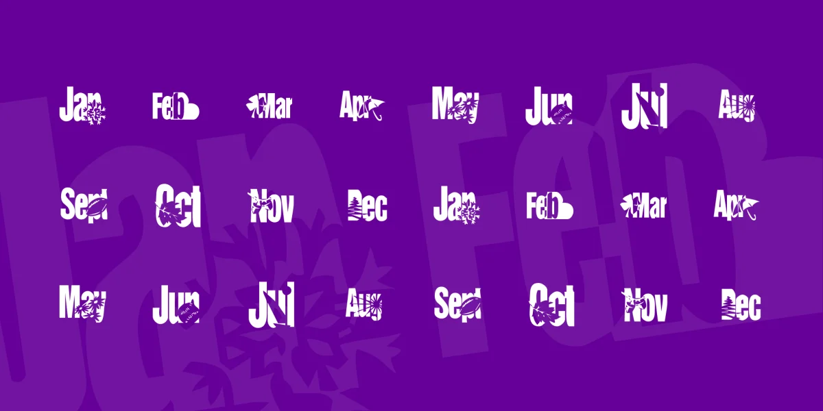KR Calendar Font