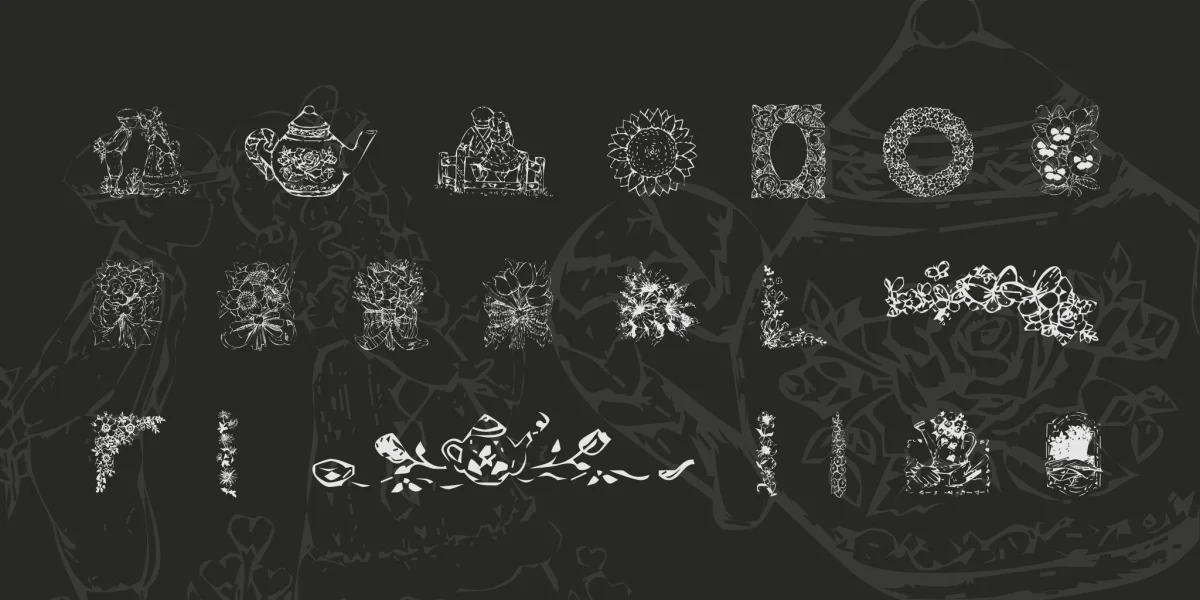 KR Country Flowers Font