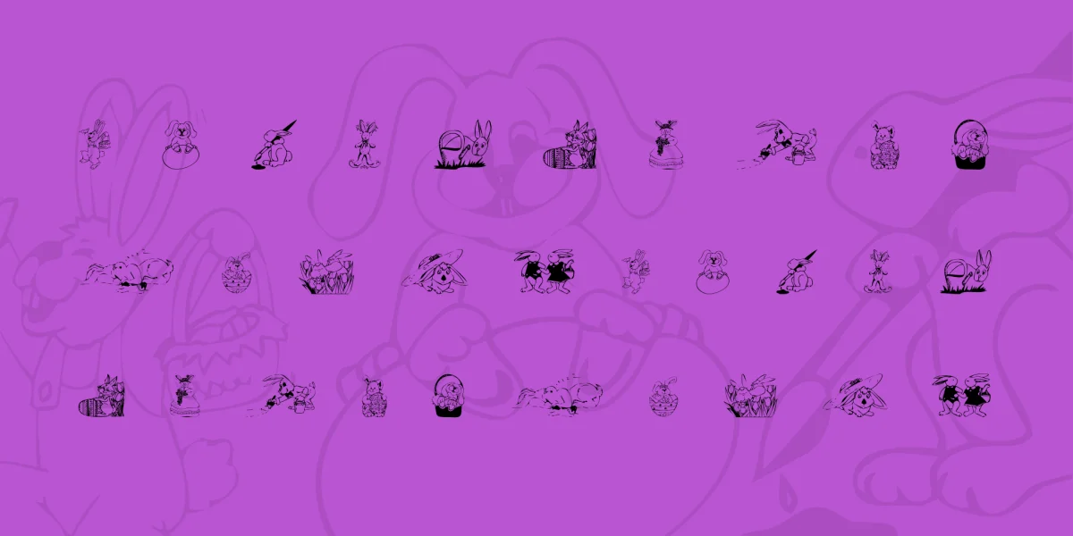 KR Easter Bunnies Font