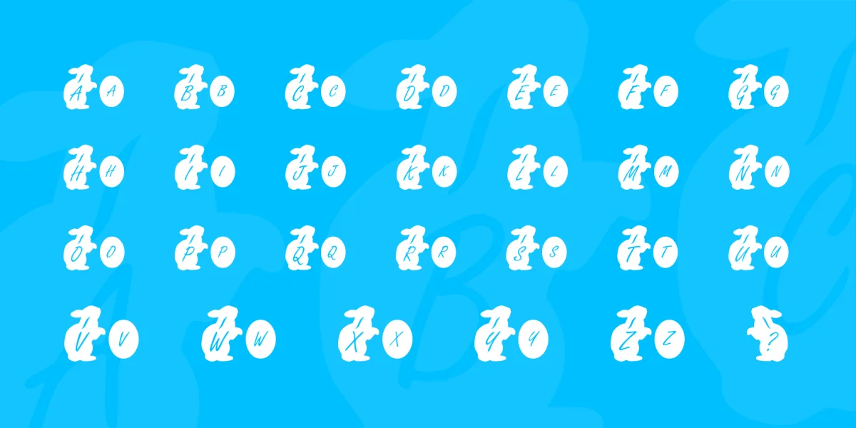 KR Easter Rabbit Font preview 2