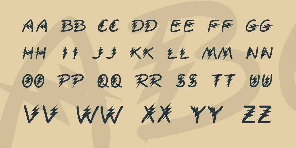 KR Electrified Font preview 2