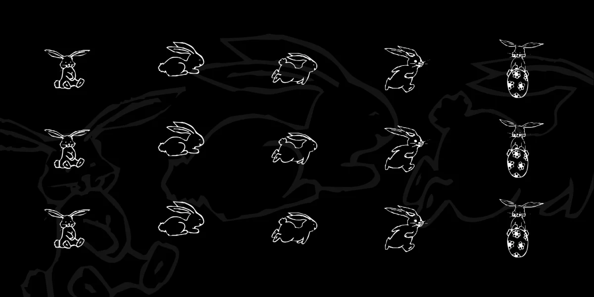 KR Five Bunnies Font