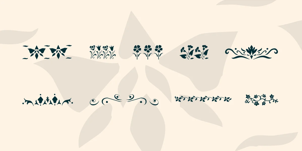 KR Fleur Flair Lines 3 Font