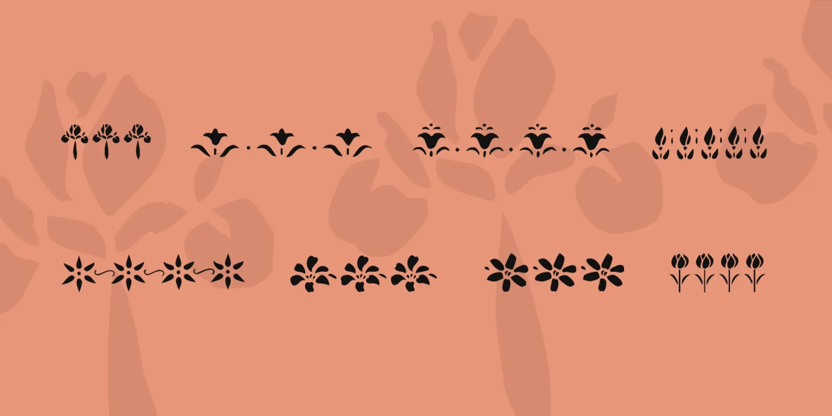 KR Fleur Flair Lines Font