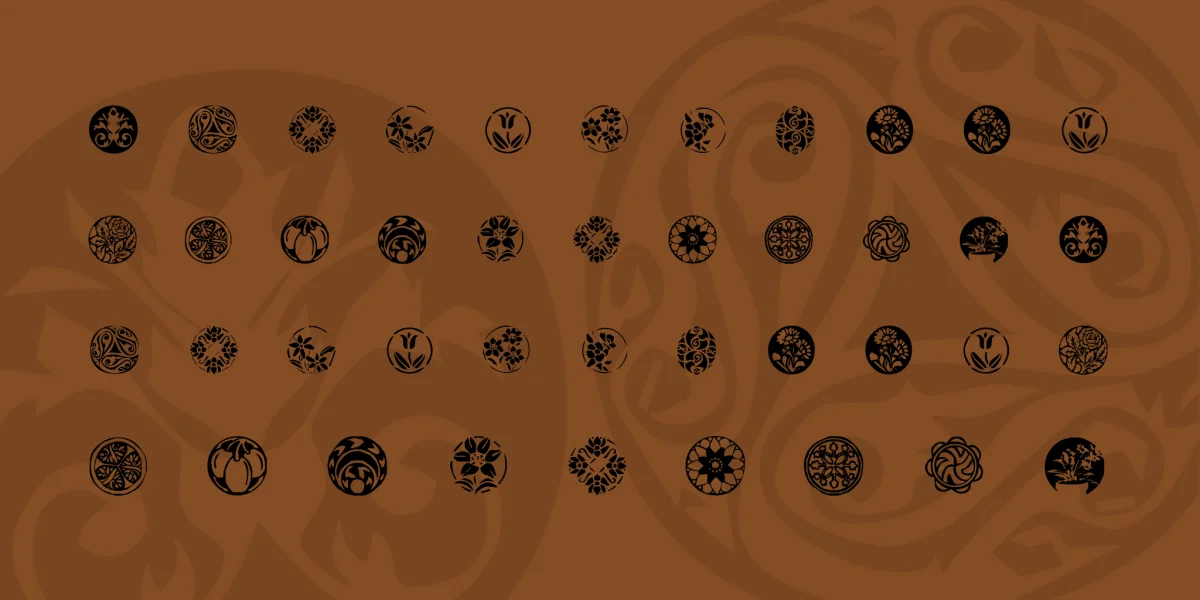 KR Fleurish Circle Font