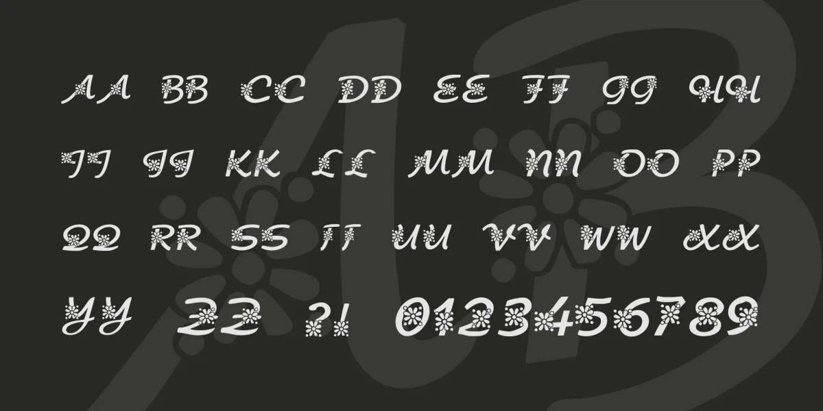 KR Floral Script Font preview 2