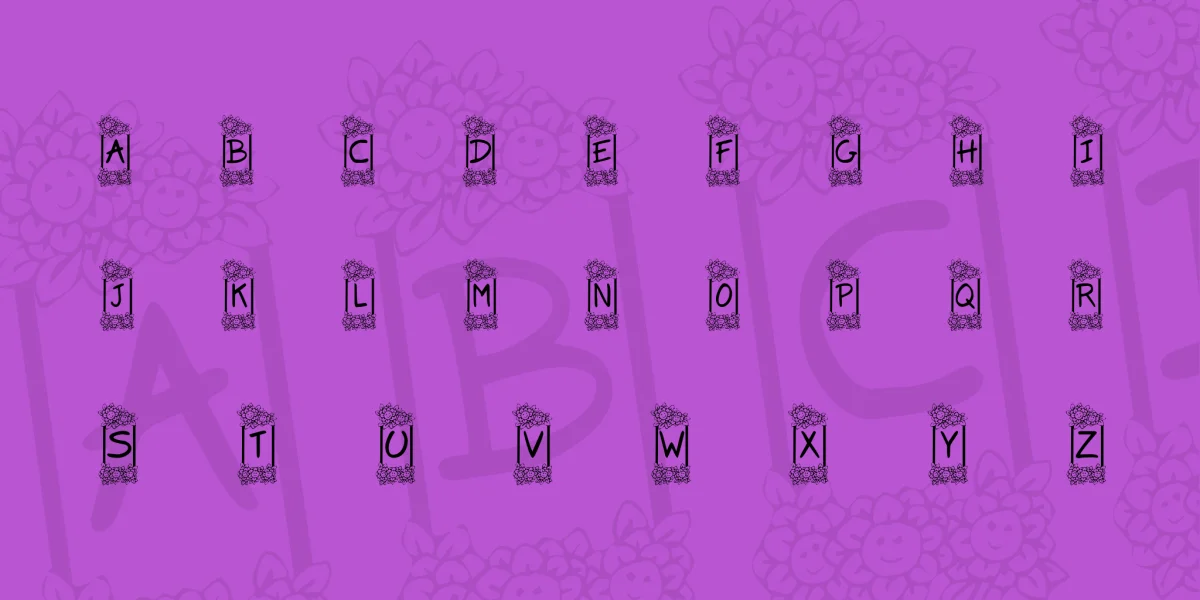 KR Flower Frame Font preview 2