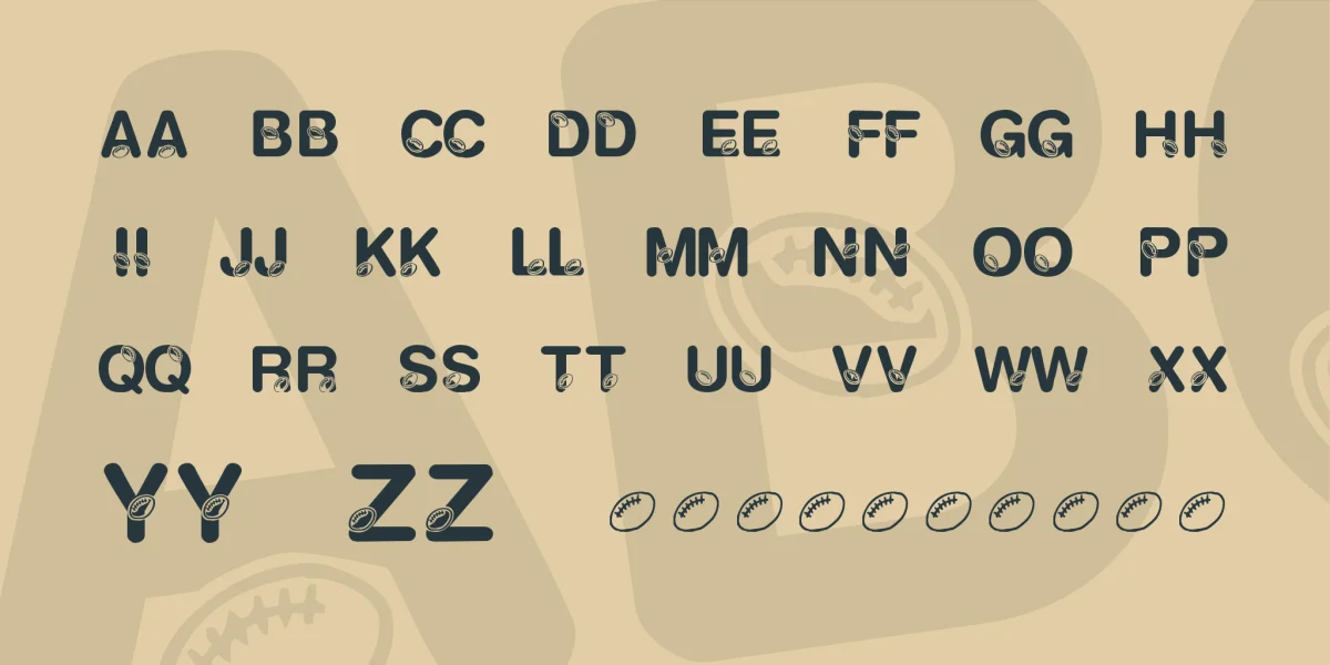KR Football Fun Font preview 2