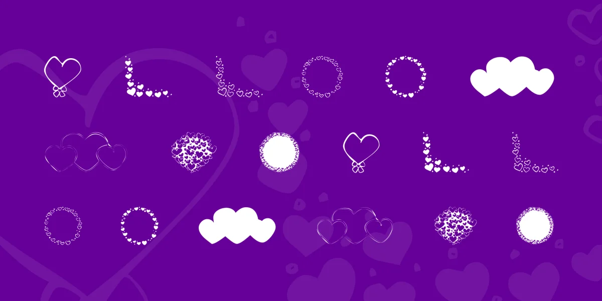 KR Hearts Galore Font