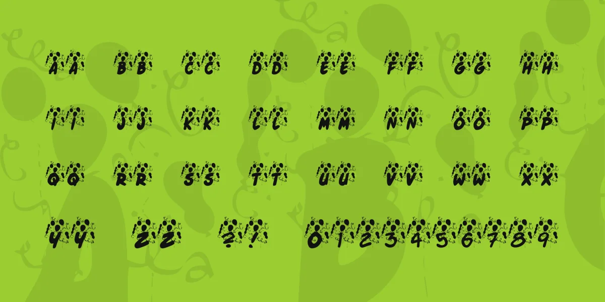 KR Jenna's Party Font preview 2