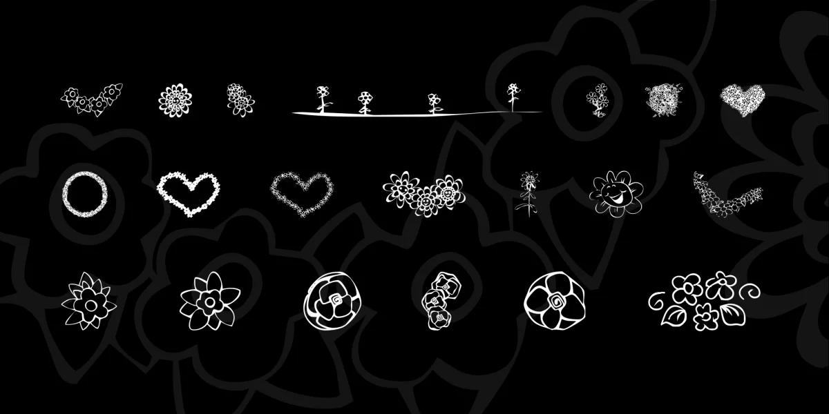 KR Just The Flowers Font