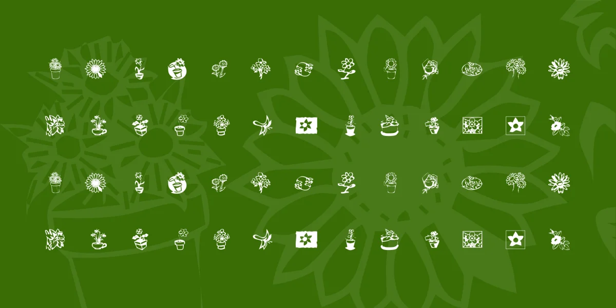 KR Kat's Flowers 3 Font