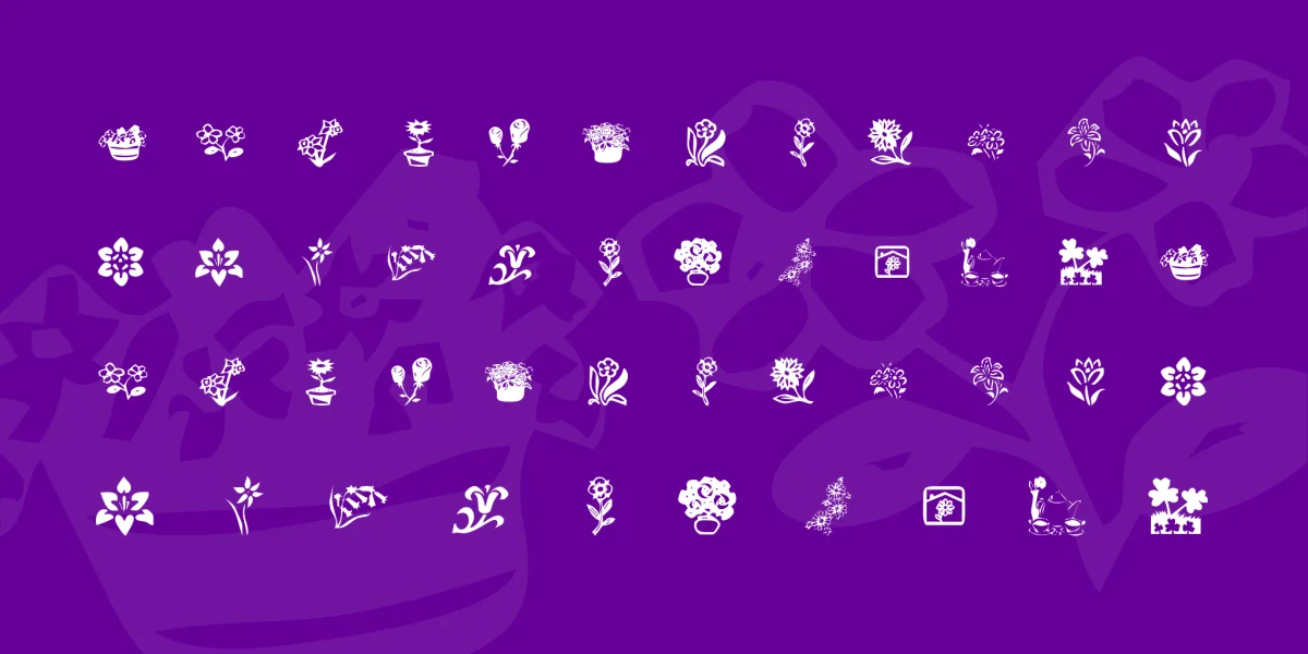 KR Kat's Flowers 4 Font