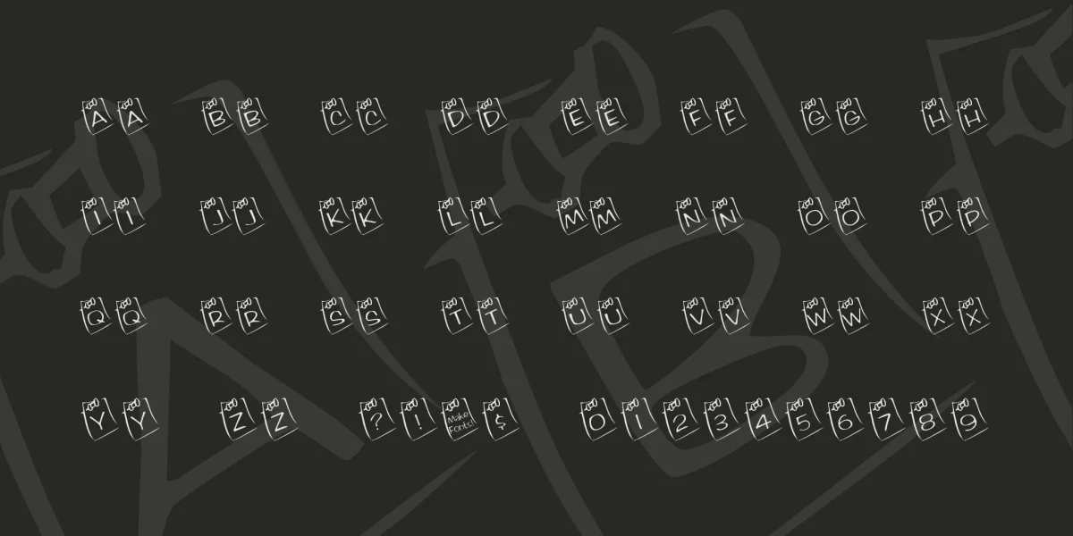 KR Lil Note Font preview 2