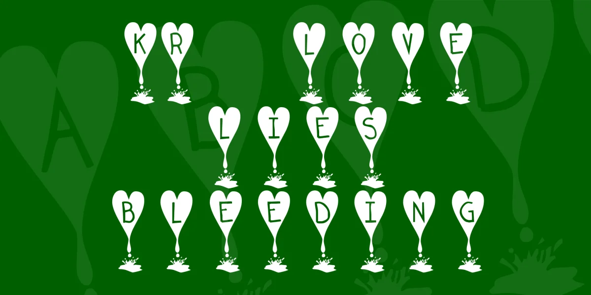 KR Love Lies Bleeding Font
