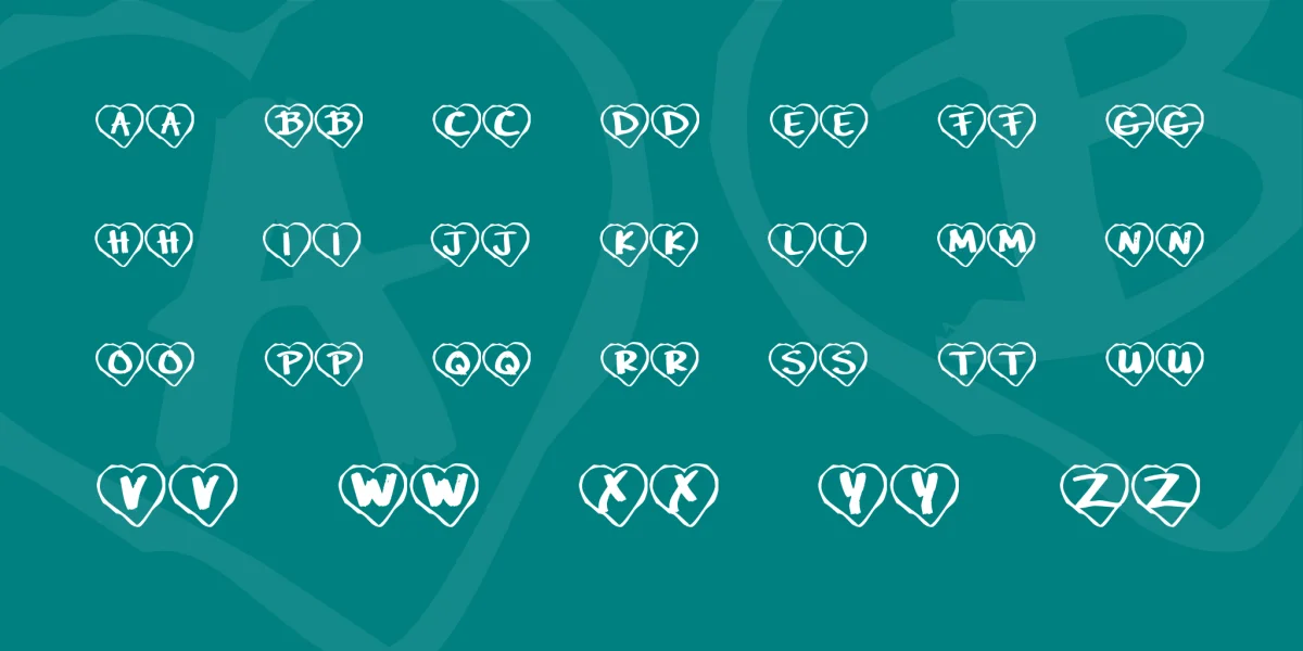 KR Paper Hearts Font preview 2