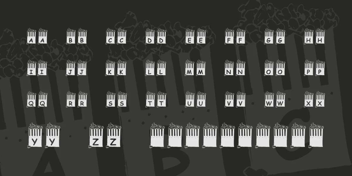 KR Popcorn Time! Font preview 2