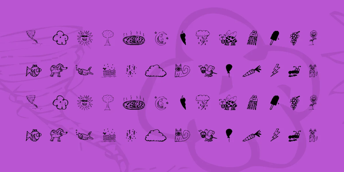 KR Silly Art Dings Font
