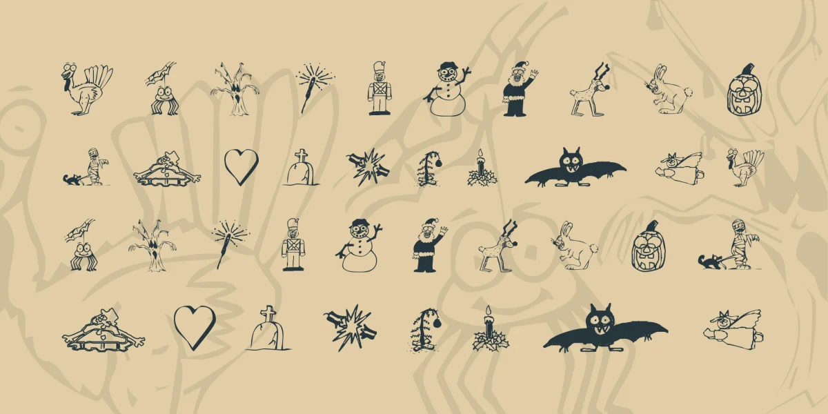 KR Silly Art Holiday Font