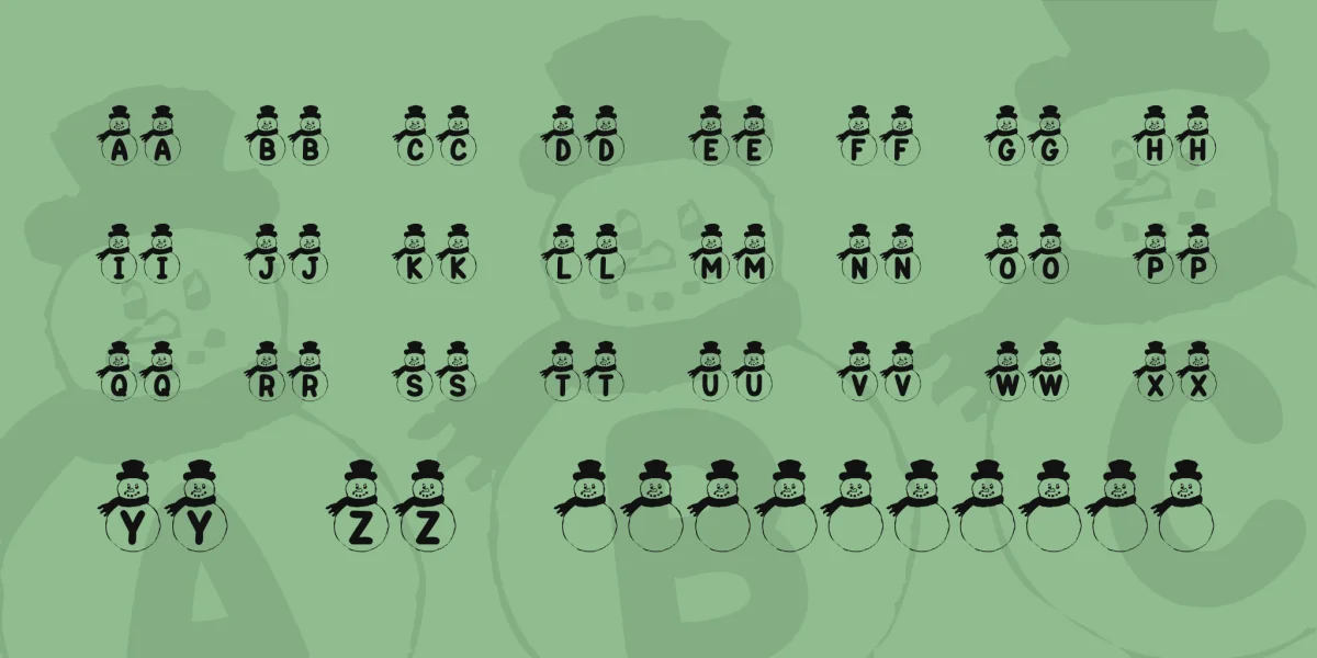 KR Snowman Font preview 2