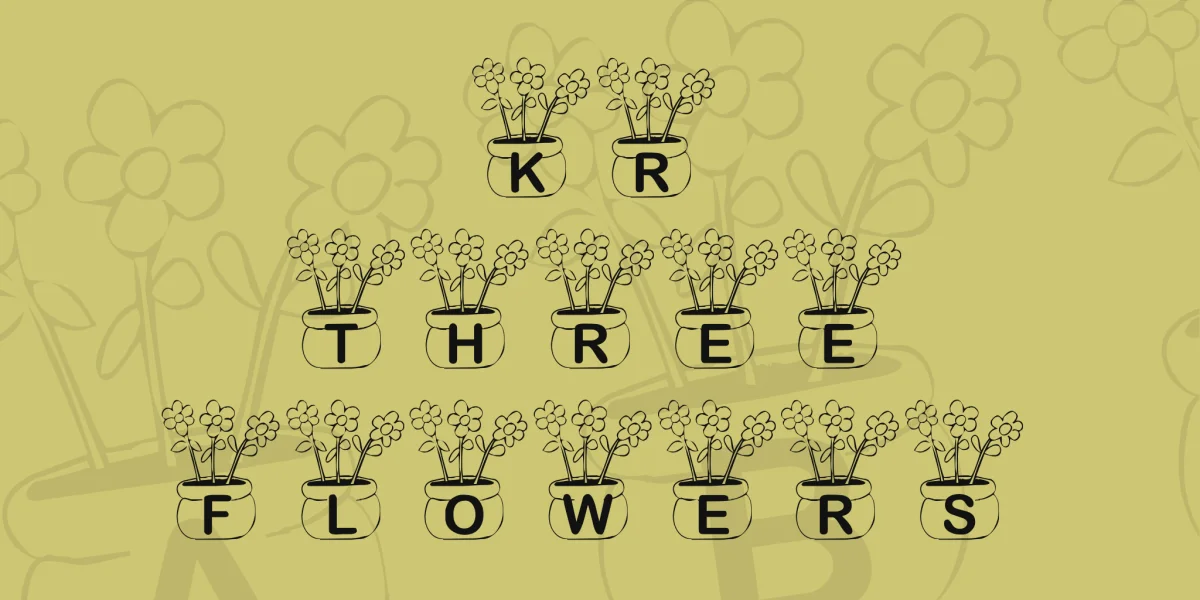 KR Three Flowers Font