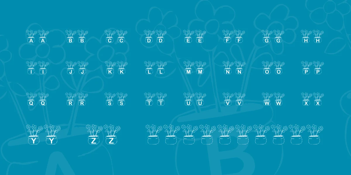 KR Three Flowers Font preview 2