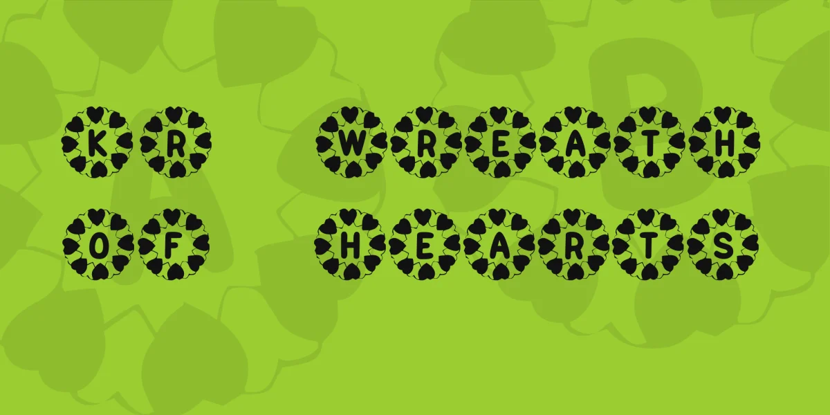 KR Wreath Of Hearts Font