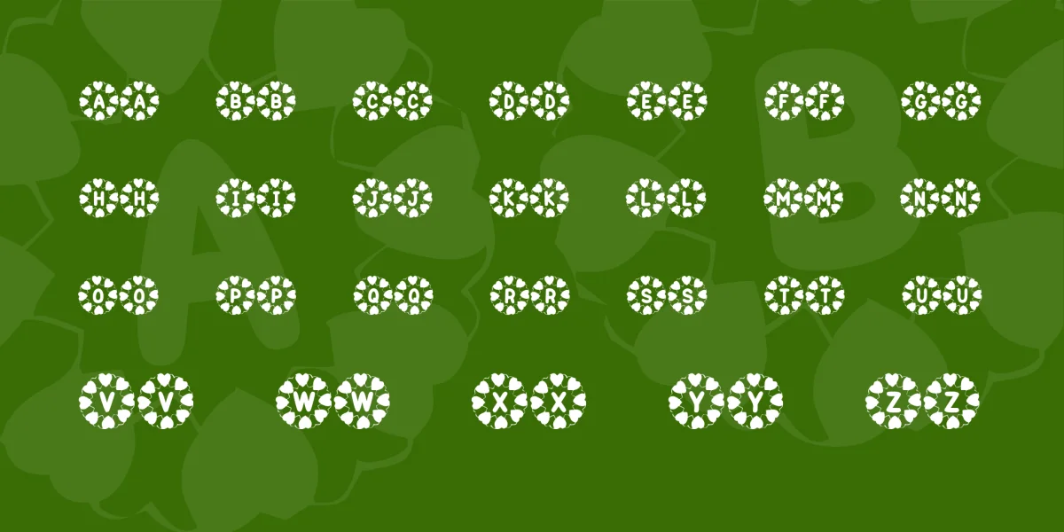 KR Wreath Of Hearts Font preview 2